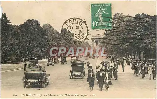 Cartes postales PARIS XVI eme-L'Avenue du Bois de Boulogne