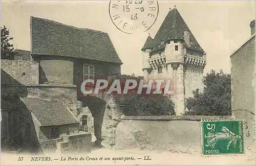 Cartes postales NEVERS-La Porte du Croux  et son avant porte