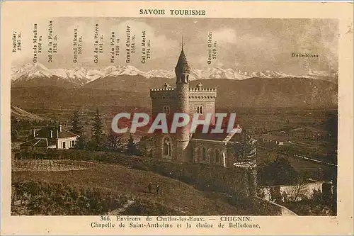 Cartes postales SAVOIE TOURISME-Envs de Challes les eaux-CHIGNIN.Chapelle de Saint-Anthelme et la chaine de Bell