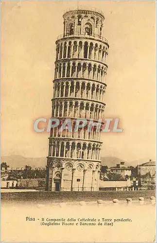 Cartes postales PISA-Il Campanile della Cattedrale a Torre pendente(Guglielma Pisane e Bononno da Pisa)