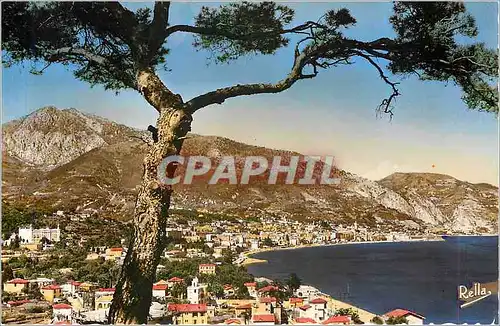 Cartes postales LA COTE D'AZUR.MENTON et la Frontier vus du Cap martin