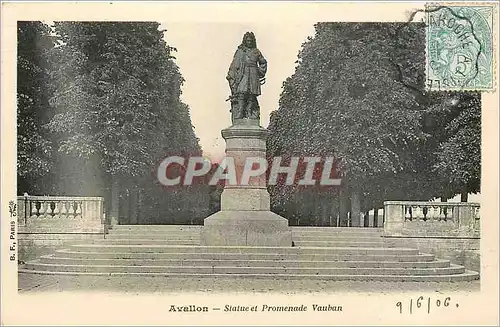 Ansichtskarte AK AVALLON-Statue et Promenade Vauban