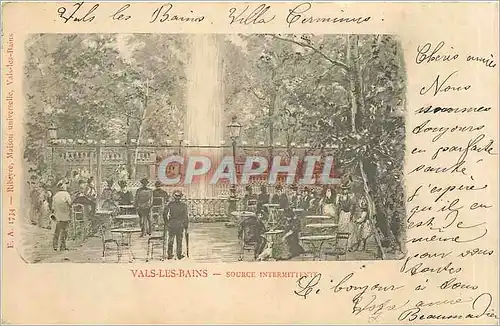 Cartes postales VALS LES BAINS-SOURCE INTERMITTENTE