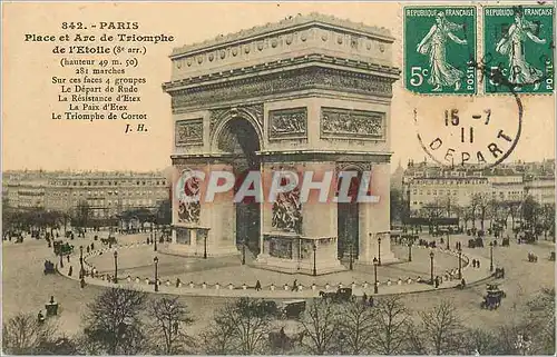 Cartes postales PARIS-Arc de Triomphe