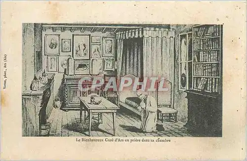 Cartes postales Le Bienheureux Cure d'Ars en priere dans sa chambre