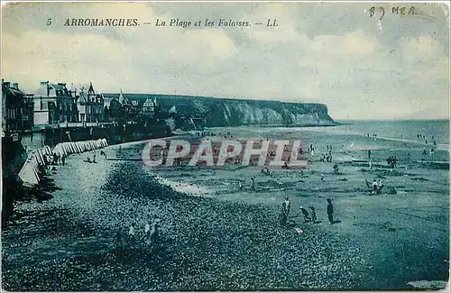 Cartes postales ARROMANVHES-La palge et la Falaises-LL