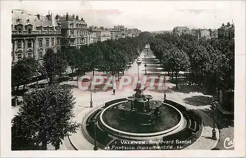 Cartes postales VALENCE-Boulevard Bancel et Fonaine monumentale-LL