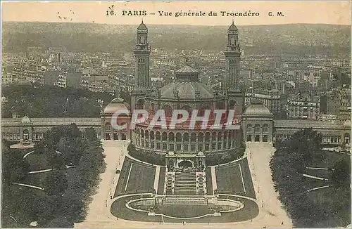 Cartes postales PARIS-Vue generale du Trocadero