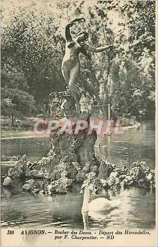 Ansichtskarte AK AVIGNON-Rocher des Doms-depart des Hirondelles par F.Charpentier-ND