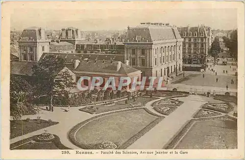 Cartes postales RENNES-Facultes des Sciences  Avenue Janvier et la Gare