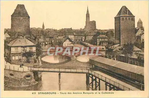 Cartes postales STRASBOURG-Tours des Anciens Rempart et la cathedrale