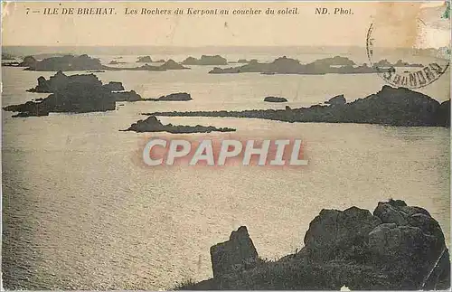 Cartes postales ILE BREHAT-Les Rochers su Kerpont au coucher du soleil