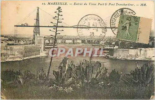 Cartes postales Marseille Entree du Vieux Port Pont Transbordeur