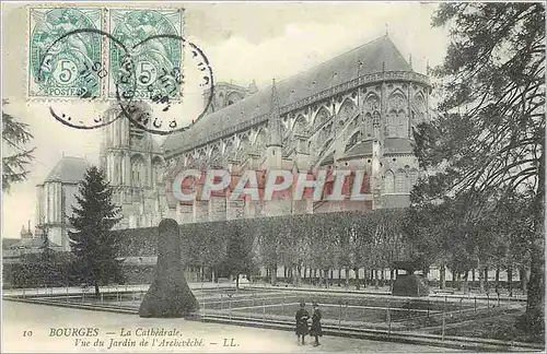 Ansichtskarte AK Bourges La Cathedrale Vue du Jardin de l'Archeveche