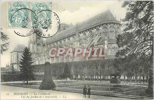 Cartes postales Bourges La Cathedrale Vue du Jardin de l'Archeveche