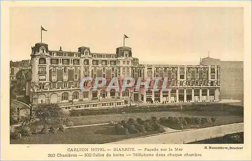 Ansichtskarte AK Carlton Hotel Biarritz Facade sur la Mer