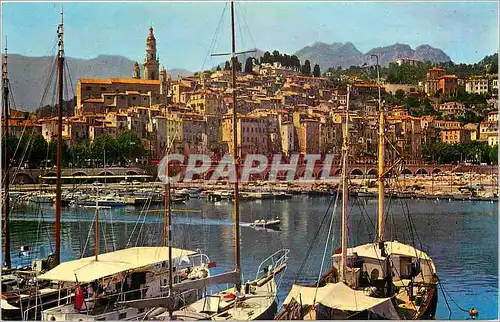 Cartes postales moderne Les Sites Merveilleux de La Cote d'Azur Menton Alpes Maritimes Le Port et la Vieille Ville