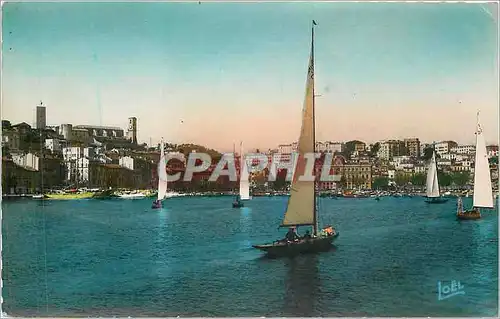 Moderne Karte Cannes Le Port et le Suquet Bateau