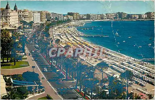 Moderne Karte Cannes AM La Croisette et ses Plages