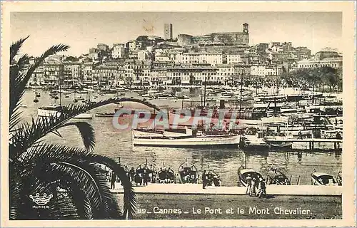 Cartes postales Cannes Le Port et le Mont Chevalier Bateaux