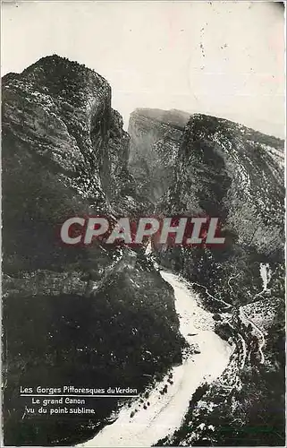 Cartes postales Les Gorges Pittoresque du Verdon Le Grand Canon vu du Point Sublime