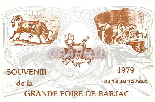 Cartes postales moderne Souvenir de la Grande foire de Barjac 1979 Taureau Corrida