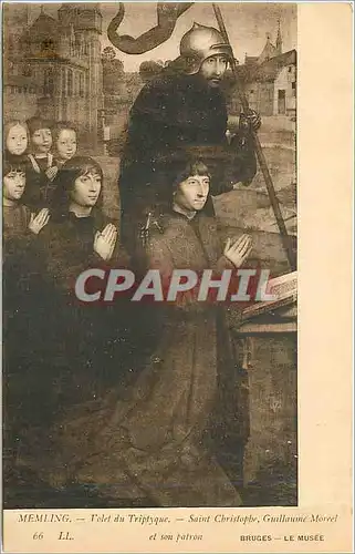 Cartes postales Memlin Volet du Triptyque Saint Christophe Guillaume Moreel