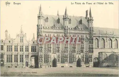 Cartes postales Bruges Le Palais du Franc et l'Hotel de Ville
