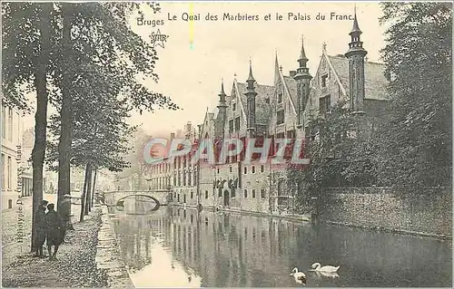 Cartes postales Bruges Le Quai des Marbriers et le Palais du Franc