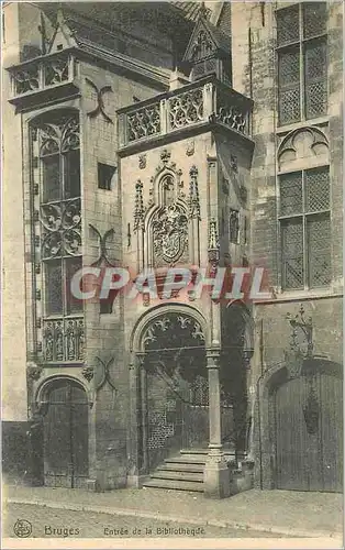 Cartes postales Bruges Entree de la Bibliotheque