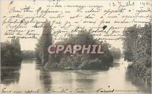 Ansichtskarte AK Paris Bois de Boulogne Lac Inferieur