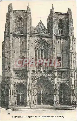 Cartes postales Nantes Facade de la Cathedrale