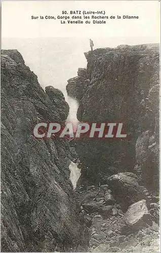 Cartes postales Batz Loire Inf Sur la Cote Gorge dans les Rochers de la Dilanne La Venelle du Diable
