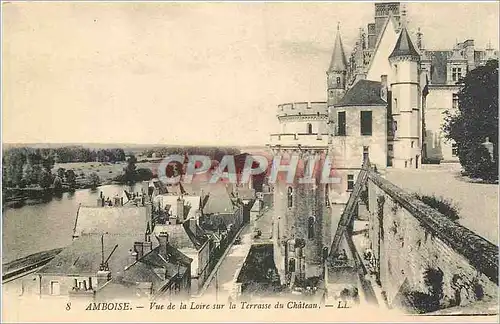 Cartes postales Amboise Vue de la Loire sur la Terrasse de Chateau