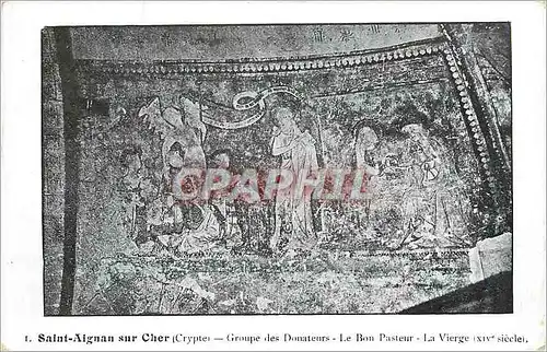 Ansichtskarte AK Saint Aignan sur Cher Crypte Groupe des Domateurs Le Bon Pasteur La Vierge