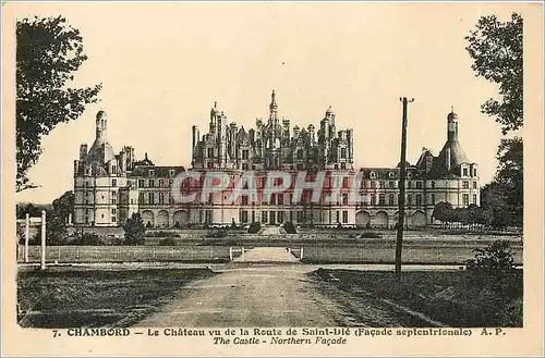 Cartes postales Chambord Le Chateau vu de la Route de Saint Die