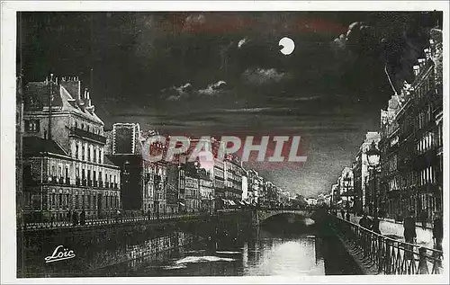 Cartes postales Rennes Les Quais au Clair de Lune