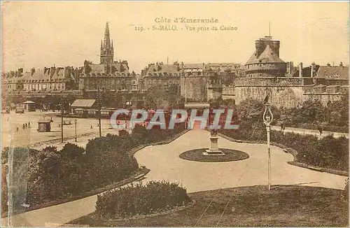 Ansichtskarte AK St Malo Vue prise du Casino Train