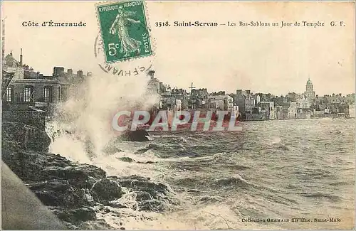 Cartes postales Saint Servan Les Bas Sablons un Jour de Tempete