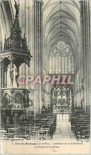 Ansichtskarte AK Dol de Bretagne L et V Interieur de la Cathedrale La Chaire et le Choeur