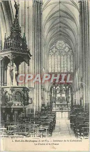 Cartes postales Dol de Bretagne L et V Interieur de la Cathedrale La Chaire et le Choeur