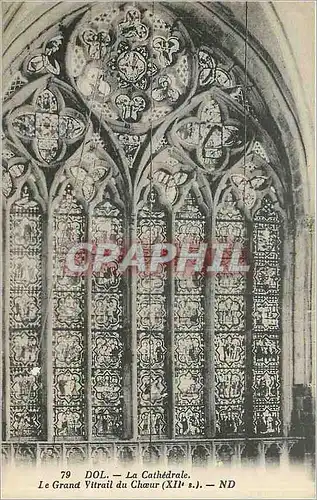 Cartes postales Dol La Cathedrale Le Grand Vitrail du Choeur