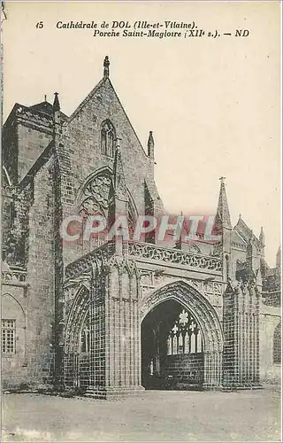 Cartes postales Cathedrale de Dol Ille et Vilaine Porche Saint Magloire