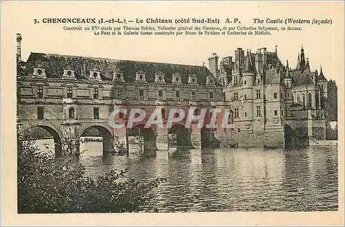 Cartes postales Chenonceaux I et L Le Chateau Cote Sud Est