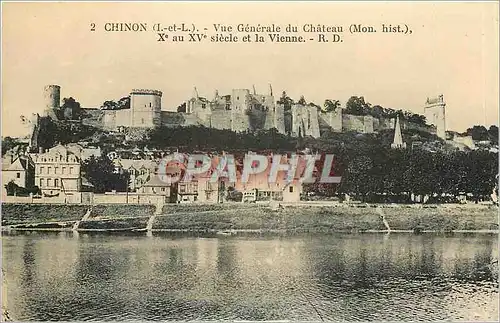 Cartes postales Chinon I et L Vue Generale du Chateau Mon Hist