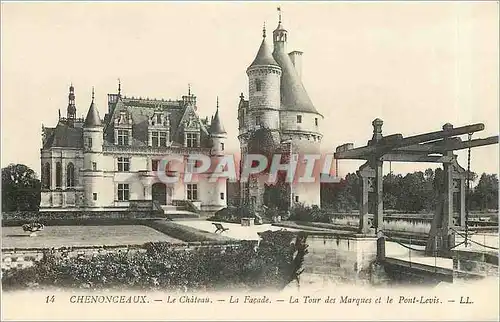 Ansichtskarte AK Chenonceaux Le Chateau La Facade La Tour des Marques et le Pont Levis