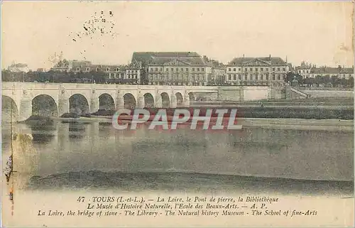 Ansichtskarte AK Tours L et L La Loire le Pont de pierre la bibliotheque