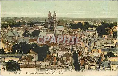 Cartes postales Tours Vue generale vers la Cathedrale