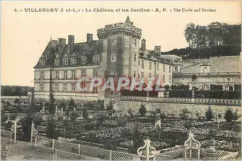 Cartes postales Villandry I et L Le Chateau et les Jardins