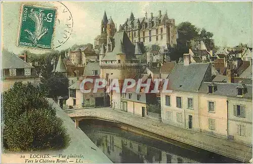 Cartes postales Loches Vue generale vers le Chateau Royal